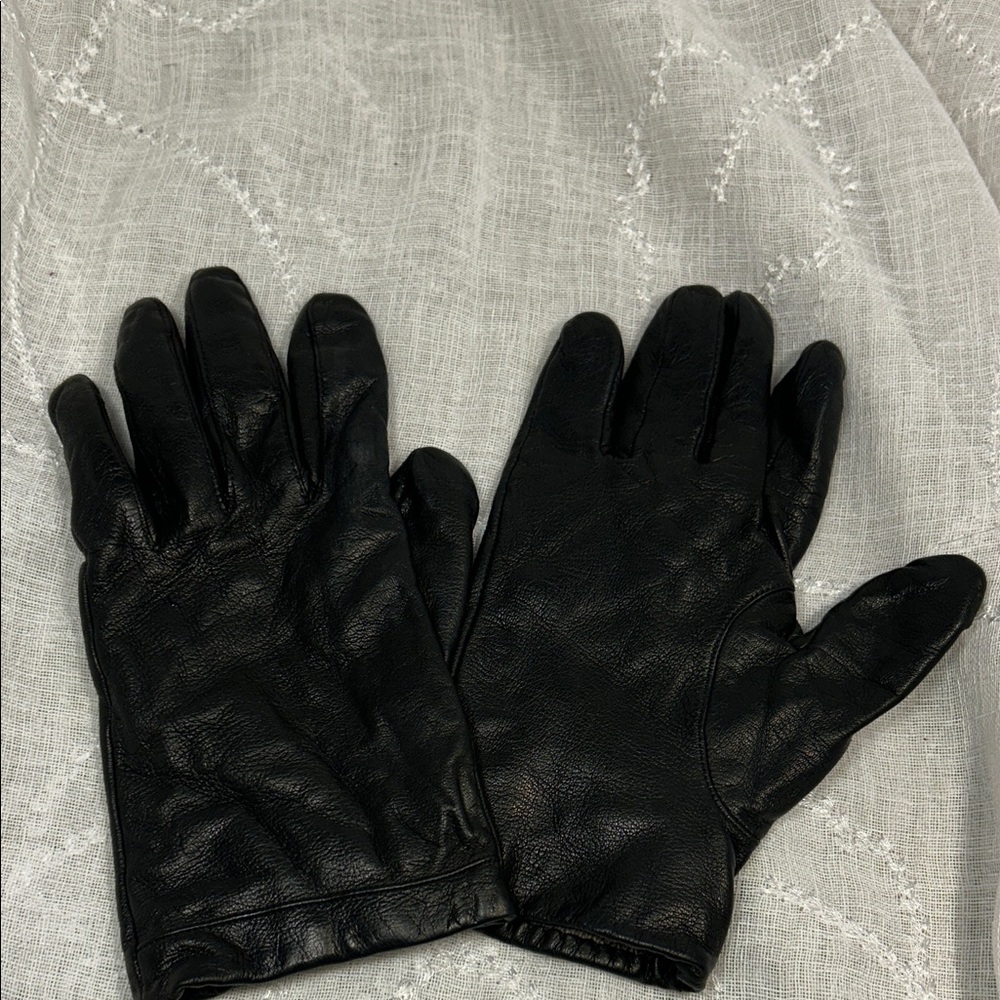 Leather with 100% cashmere lining gloves